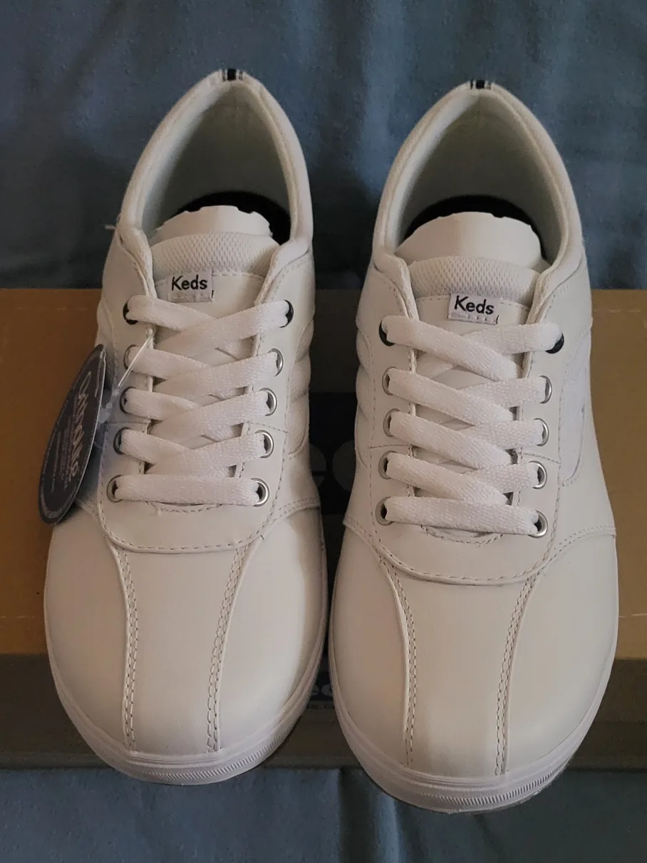 New Keds Court White Leather Sneakers thumbnail