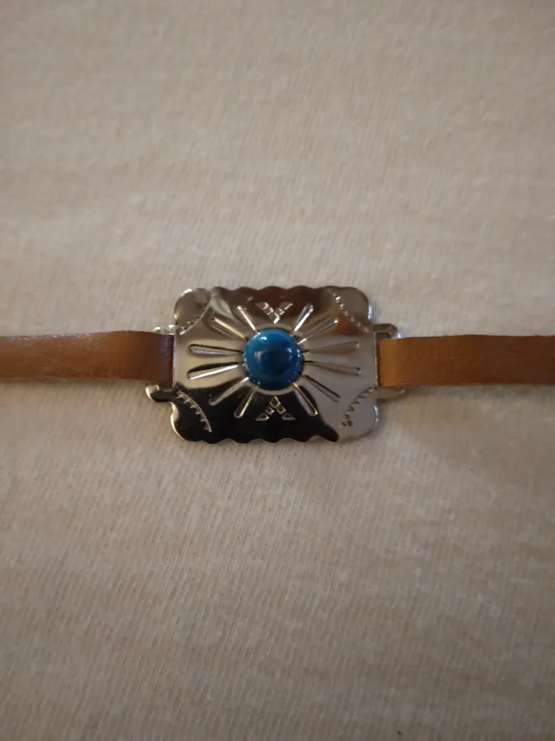 Turquoise Leather Bracelet thumbnail