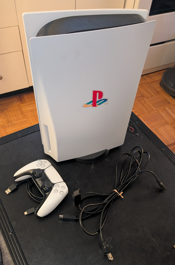 PS5 with controller and all cables
