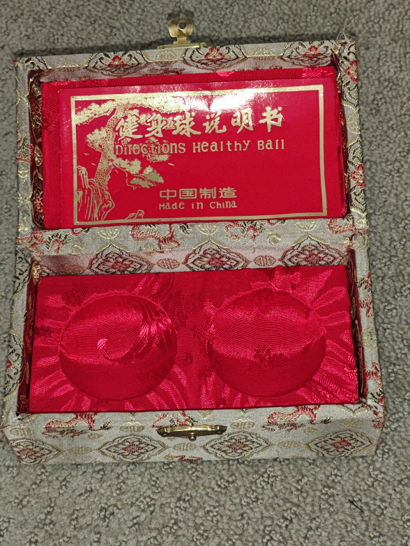 Chinese Asian Baoding Metal Chime Balls with Case - photo 5