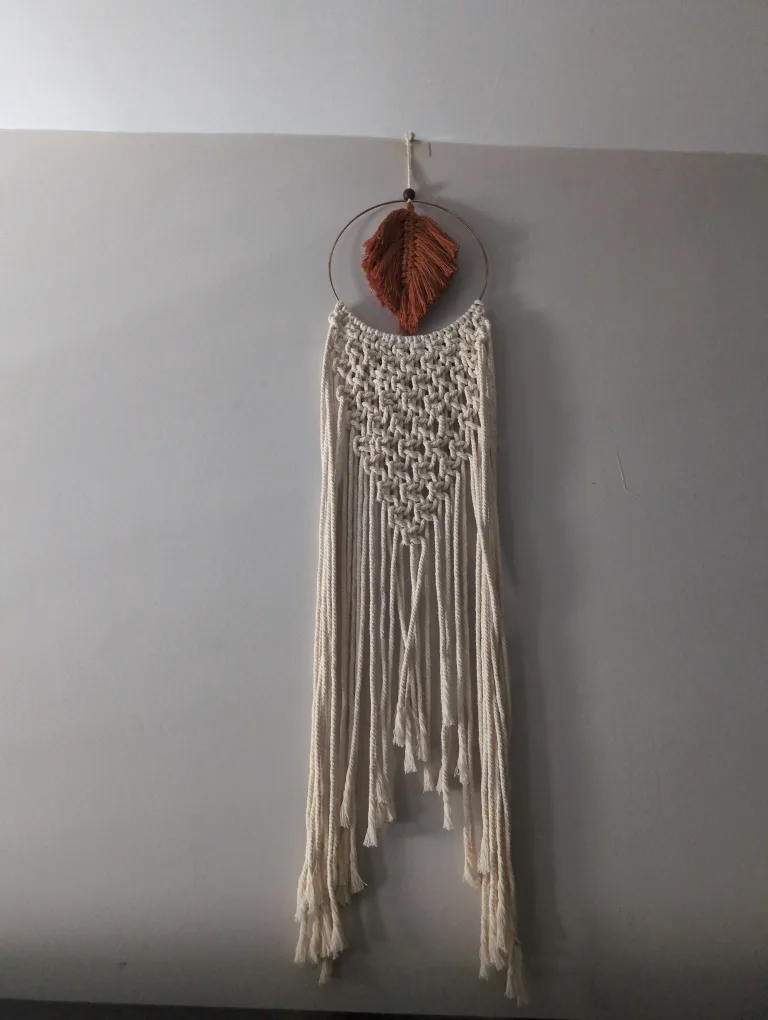 Macrame Wall Hanging with Leaf Decor 🥕 thumbnail