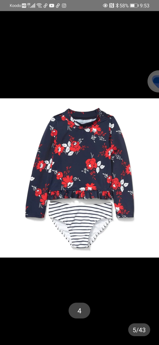 NWOTJanie and Jack Floral Swimsuit - Size 5