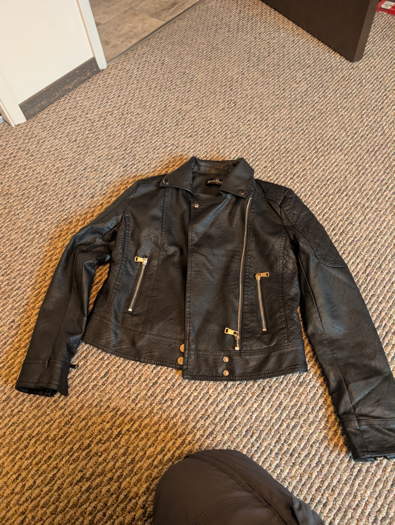 MaxMaLa  women's Black Faux Leather Jacket - photo 2