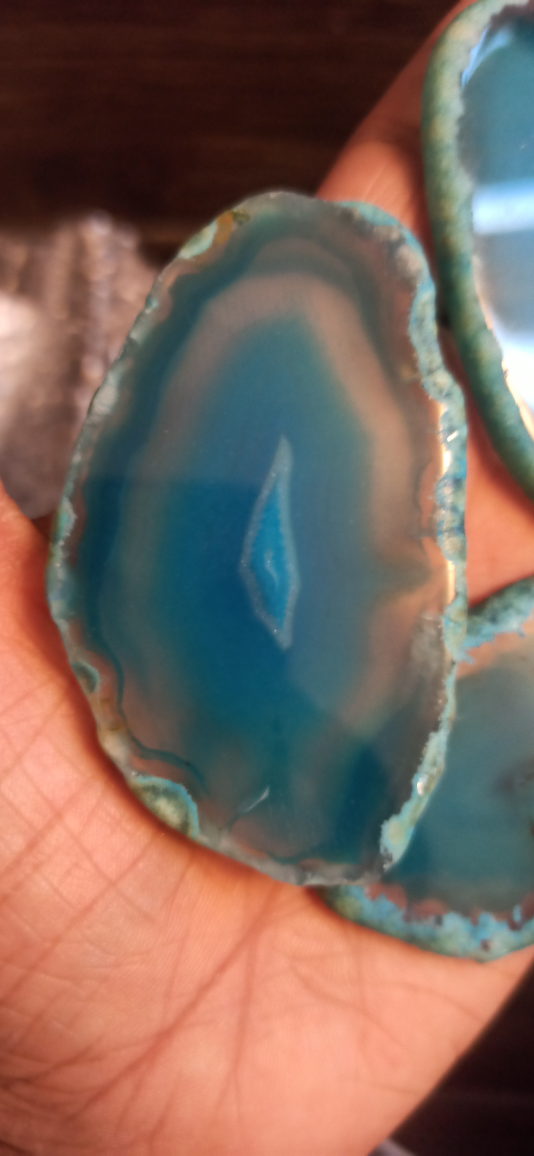 Blue Agate Slices-15 pcs - photo 2