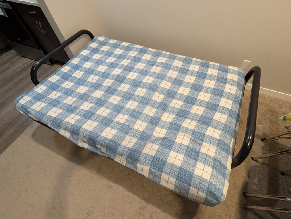 Blue Plaid Futon Frame and Mattress - photo 5