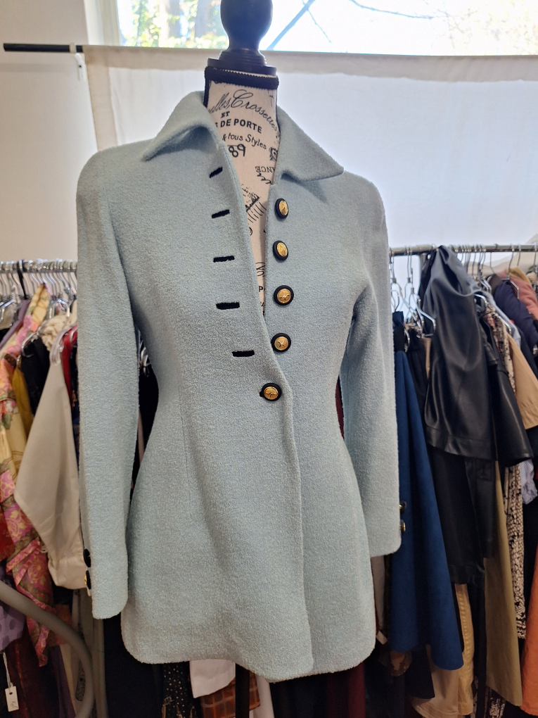 Light Blue Wool Blend Blazer