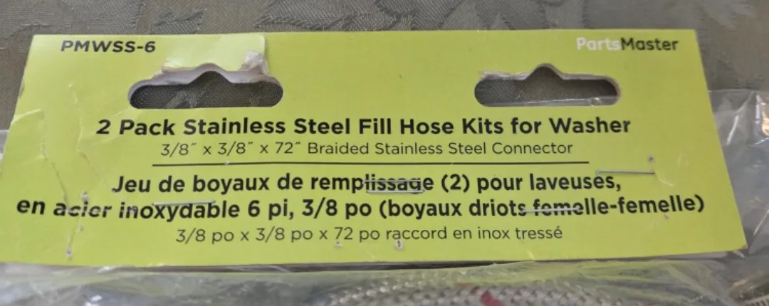 PartsMaster Stainless Steel Fill Hose Kit - NEW image indicator(2)