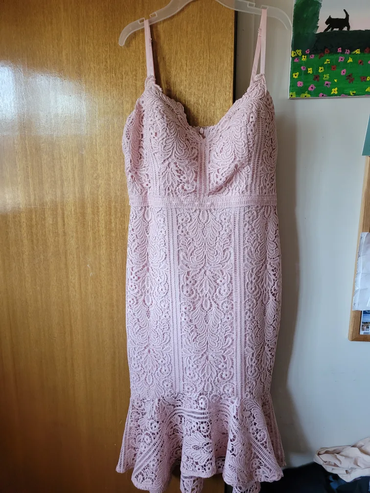 Guess Pink Lace Dress - Size 12 thumbnail