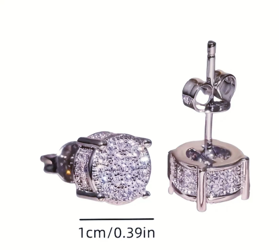 Stud Earrings with Cubic Zirconia - photo 3