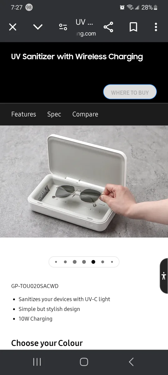 Samsung UV Sanitizer with Wireless Charging thumbnail