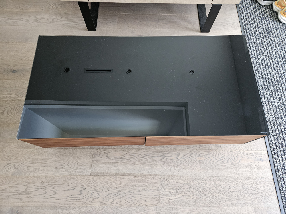 Coffee Table - Black Glass & Wood - photo 2