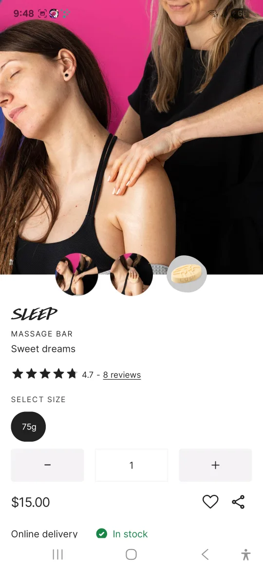 Lush Sleep Massage Bar - Sweet Dreams, 75g thumbnail
