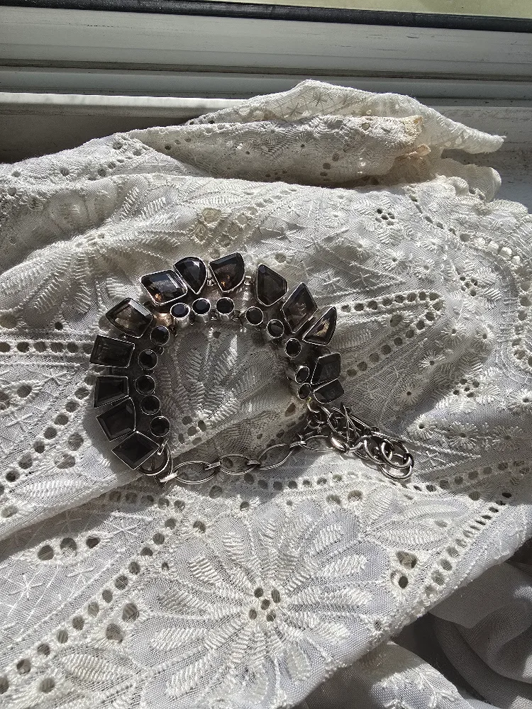 Faceted Smoky Quartz & Sterling Silver Necklace image indicator(8)