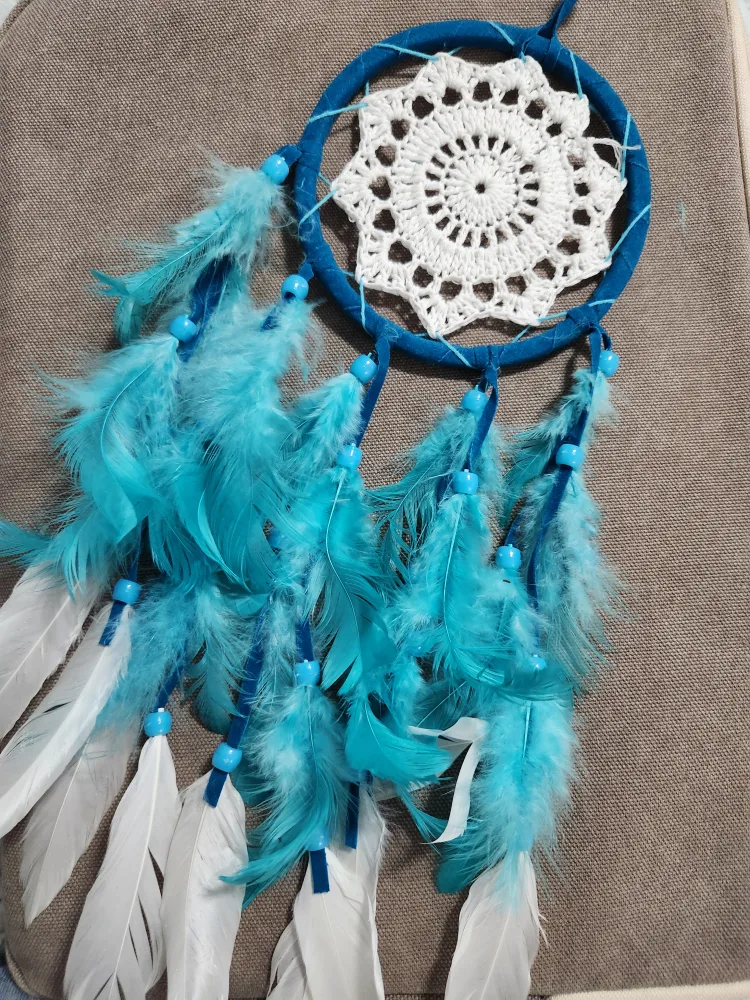 Dream Catcher - Turquoise & White, Handmade thumbnail