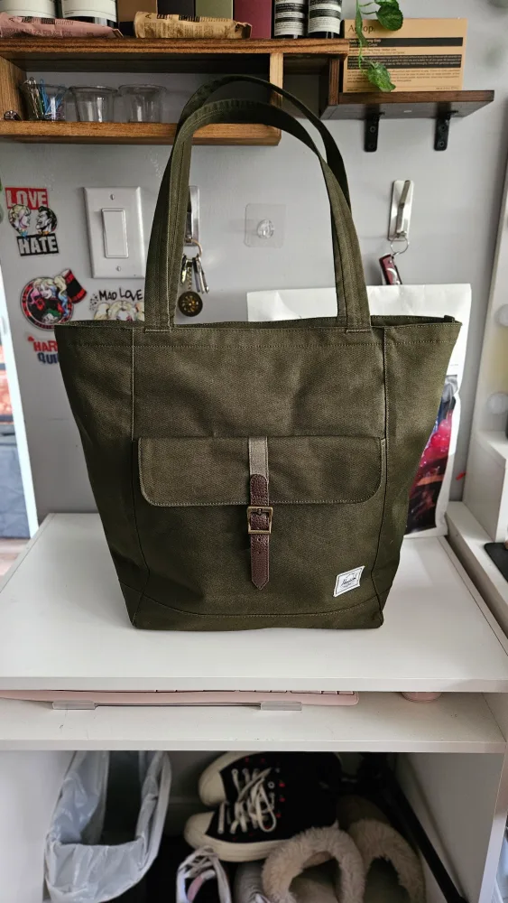 Herschel Olive Green Tote Bag thumbnail