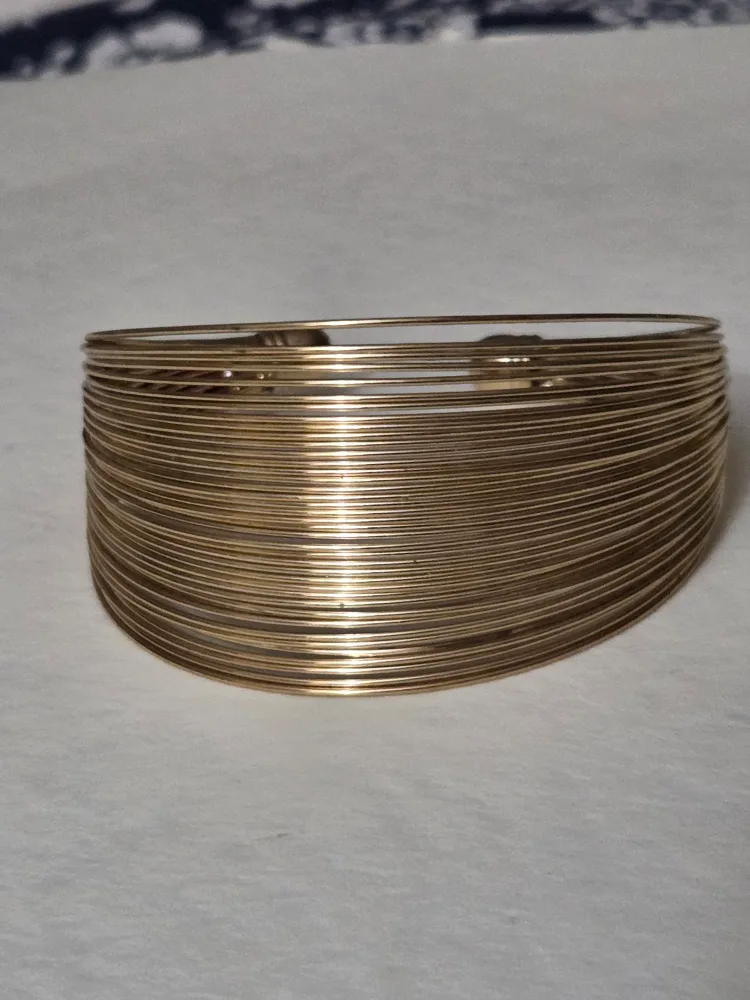 Vintage Gold Tone Wire Cuff Bracelet thumbnail