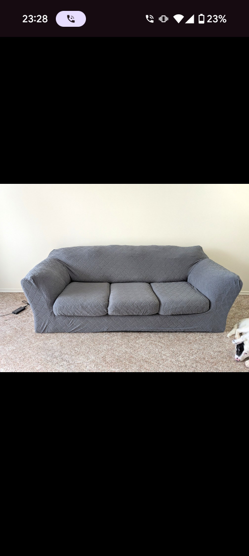 Couch with Grey Cover