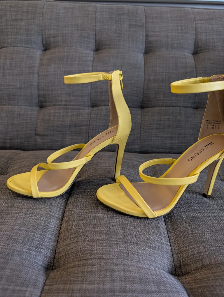 Call It Spring Yellow Heels - Size 6 image indicator(2)