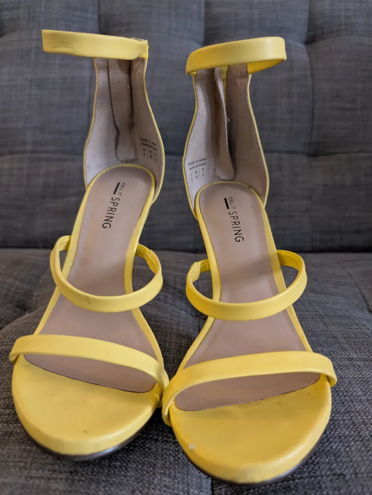 Call It Spring Yellow Heels - Size 6 image indicator(4)