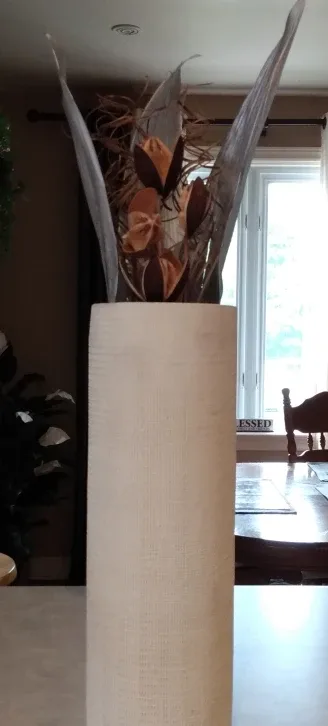 Eligant Beige Cylinder Vase with Dried Floral Arrangement thumbnail