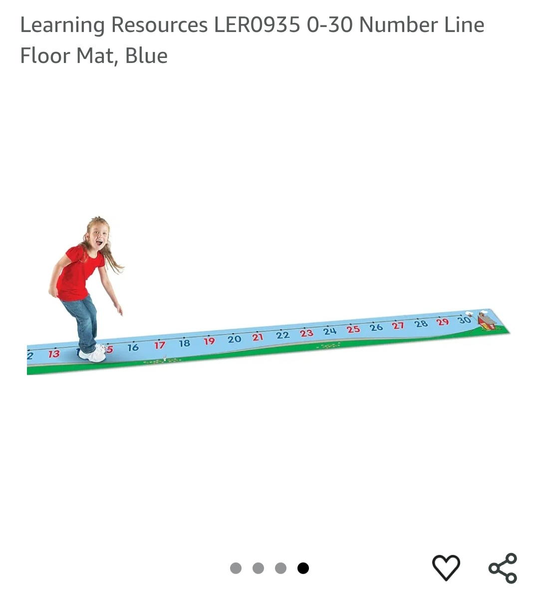 Learning Resources LER0935 0-30 Number Line Floor Mat, Blue - photo 2