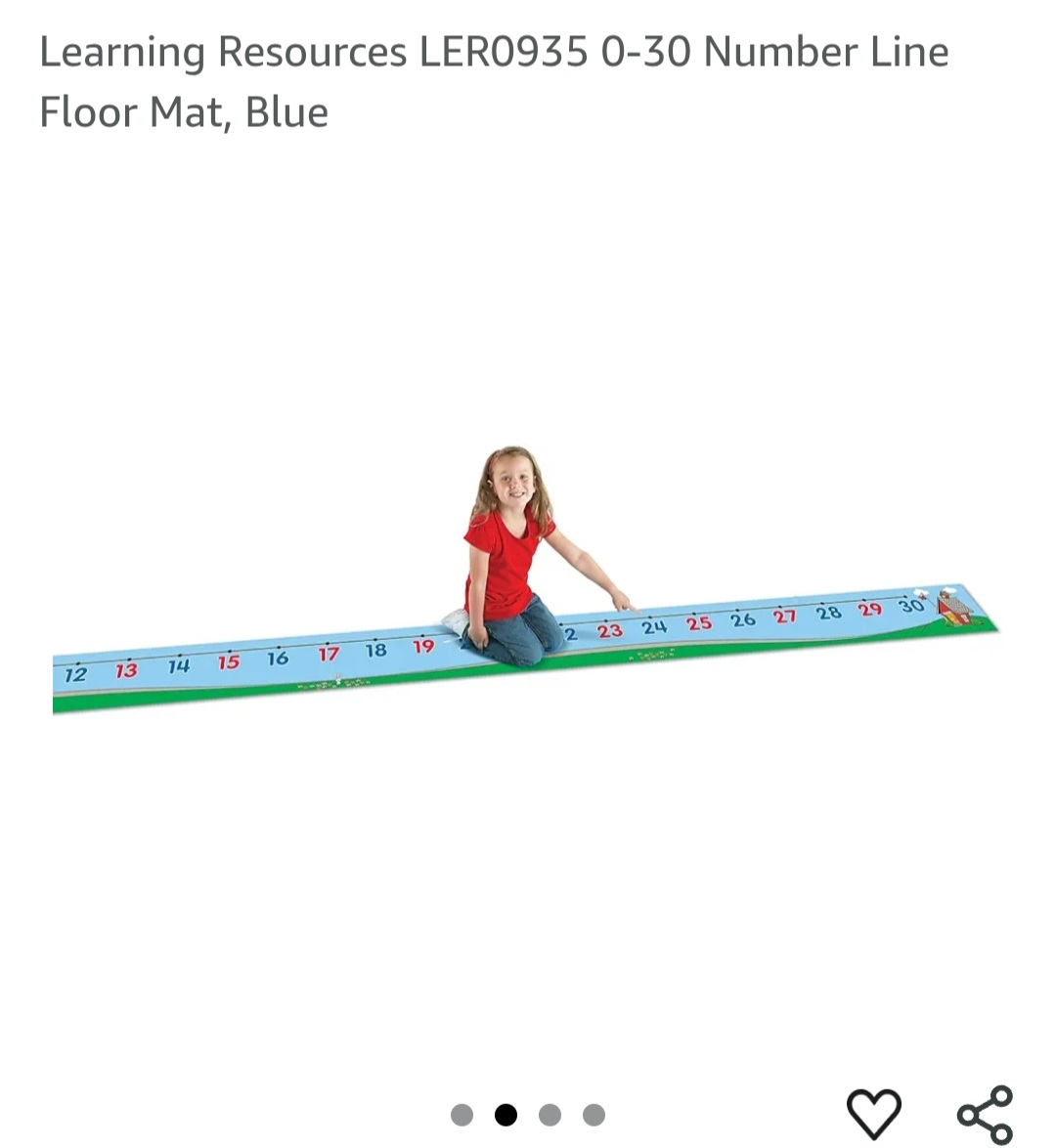 Learning Resources LER0935 0-30 Number Line Floor Mat, Blue - photo 3