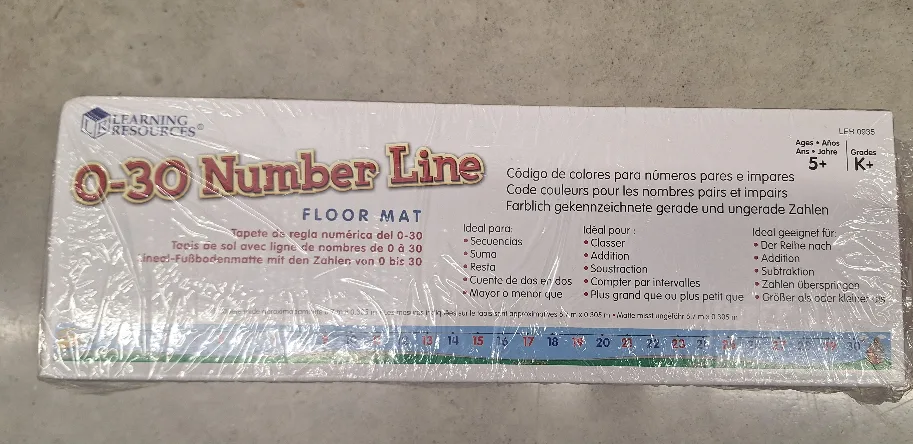 Learning Resources LER0935 0-30 Number Line Floor Mat, Blue image indicator(5)