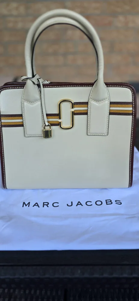 Marc Jacobs Big Shot Striped Leather Satchel image indicator(3)
