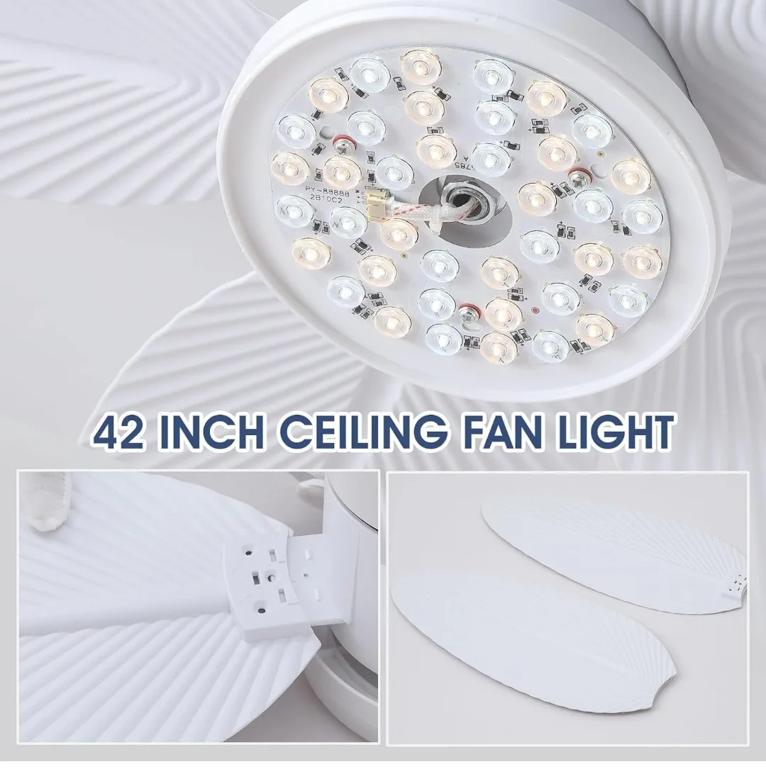 42 inch Ceiling Fan Light with Remote - White image indicator(3)