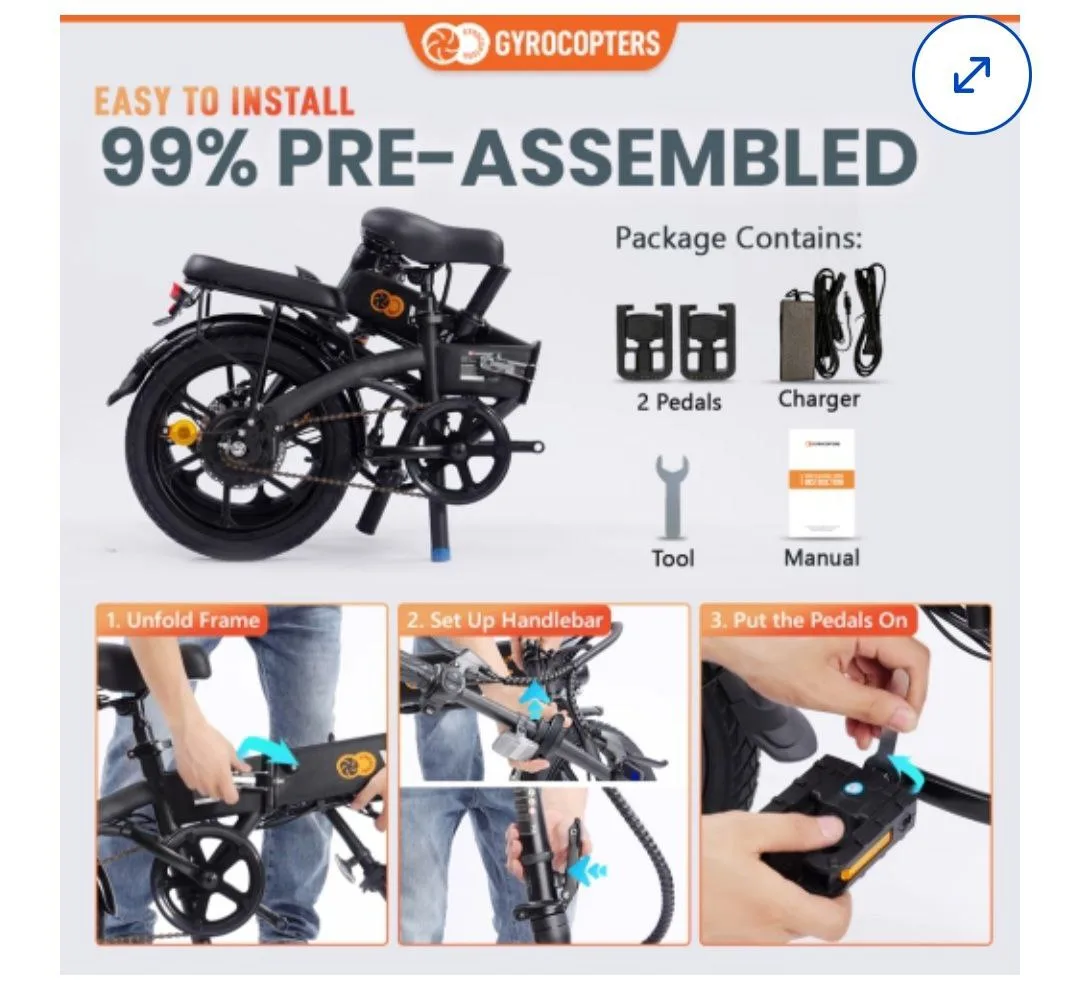 WHIZ Foldable Electric Bike - Like New! image indicator(4)