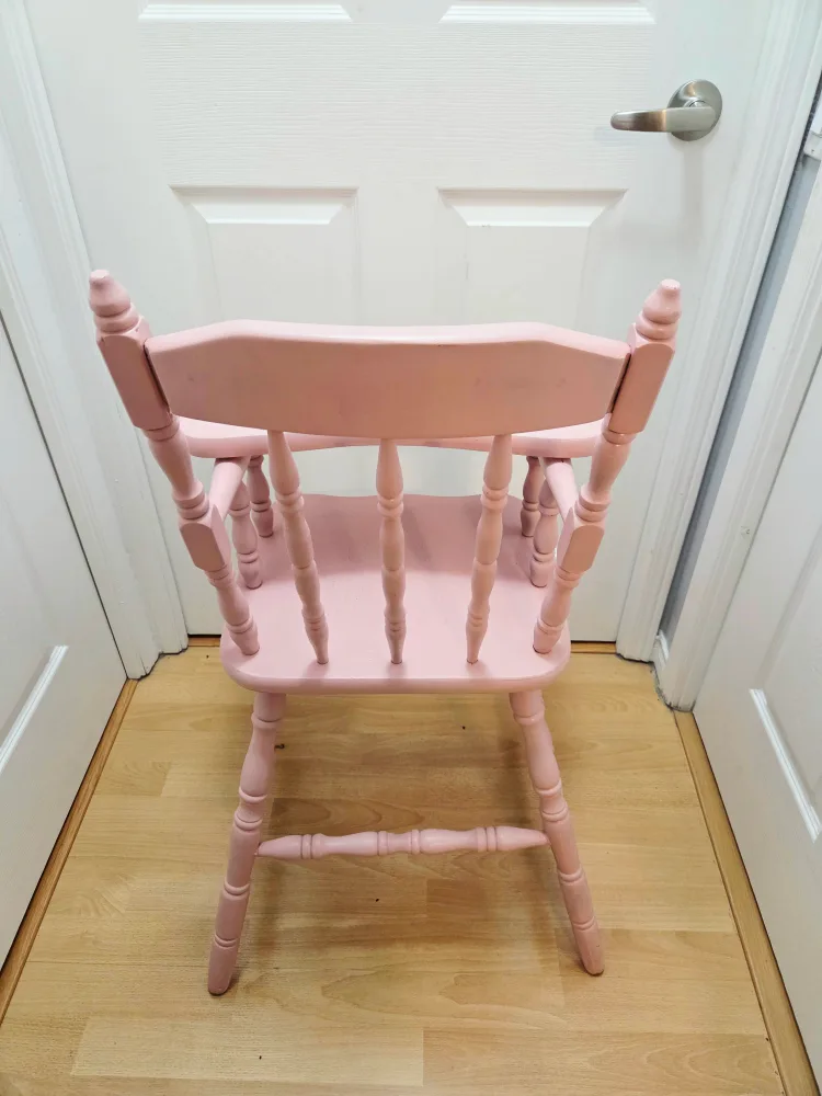 Pink Vintage Wooden Baby High Chair image indicator(8)