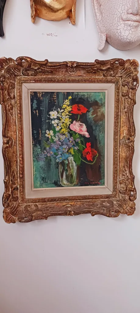 1970s Authentic Abstract  Still Life Painting  by Polly Jennings thumbnail