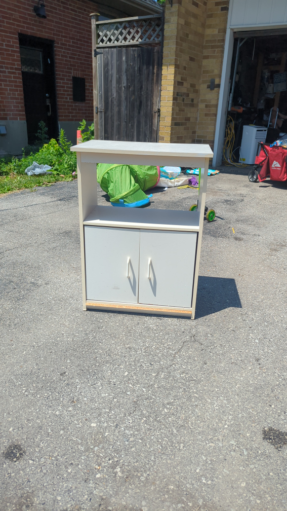 White Cabinet with Doors and Shelf