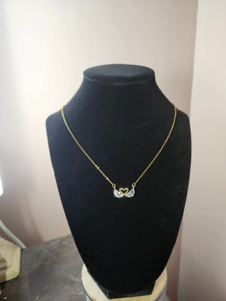 Stunning Swan Necklace with Encrusted crystals thumbnail