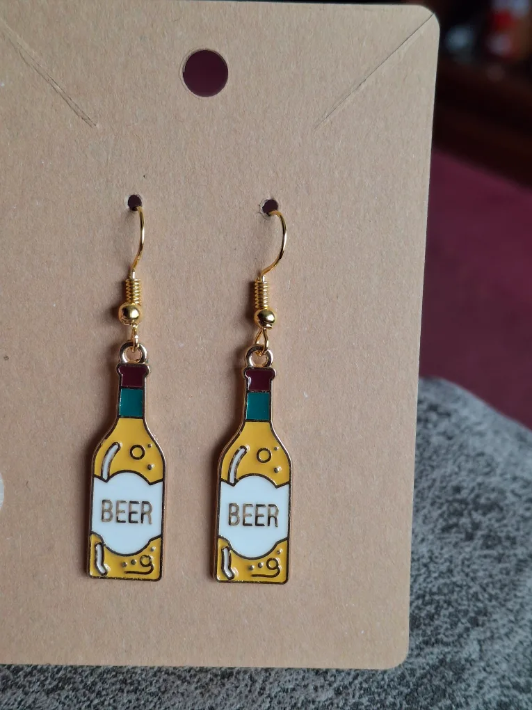 Beer Bottle Dangle Earrings thumbnail