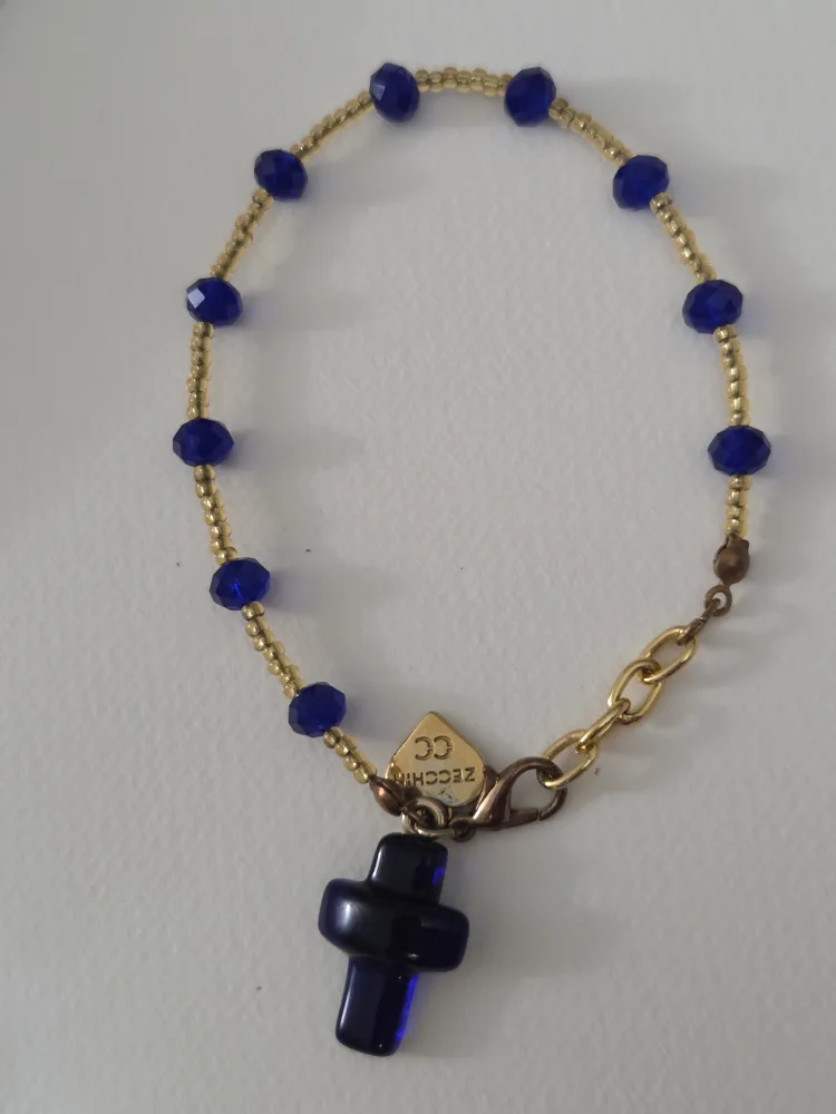 Zecchin Murano Glass Blue Cross Bracelet image indicator(4)