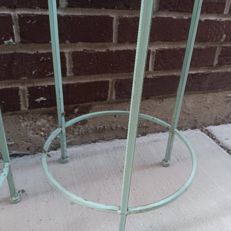 Set of 3 Metal Plant Stands - Aqua - photo 4