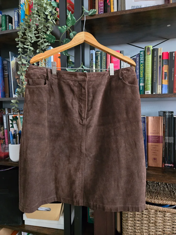 Vintage Genuine Leather Suede Skirt thumbnail