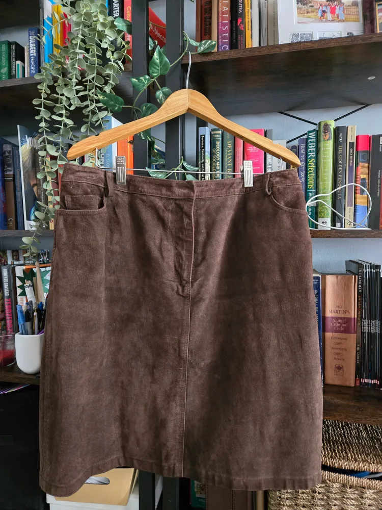 Vintage Genuine Leather Suede Skirt image indicator(2)