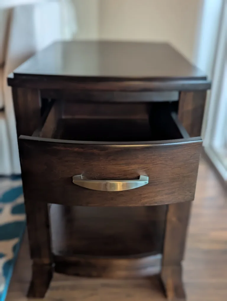 Dark Brown Wood End Table with Drawer image indicator(3)