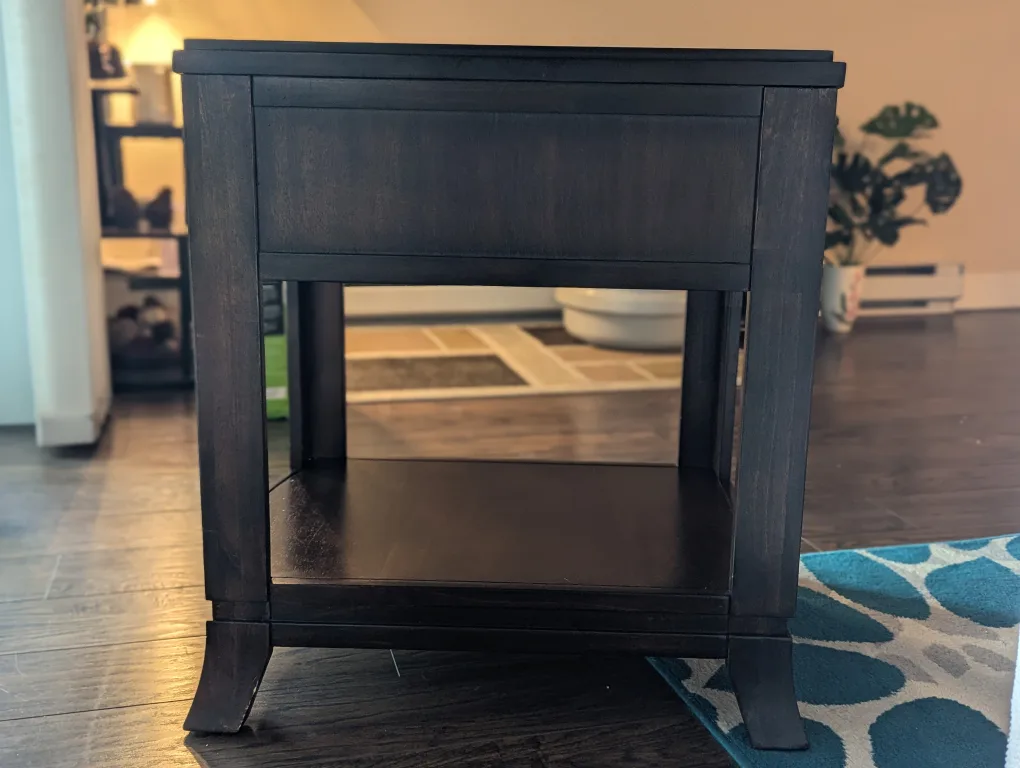Dark Brown Wood End Table with Drawer image indicator(6)