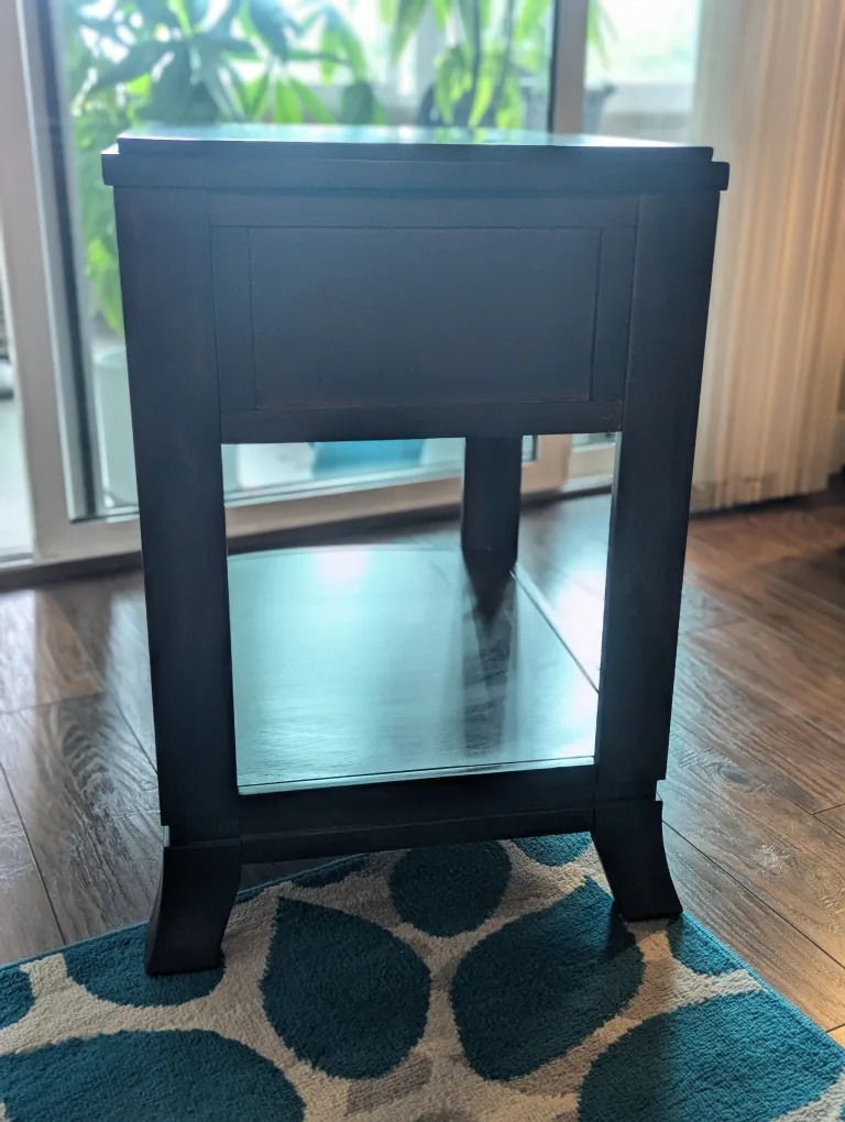 Dark Brown Wood End Table with Drawer image indicator(7)