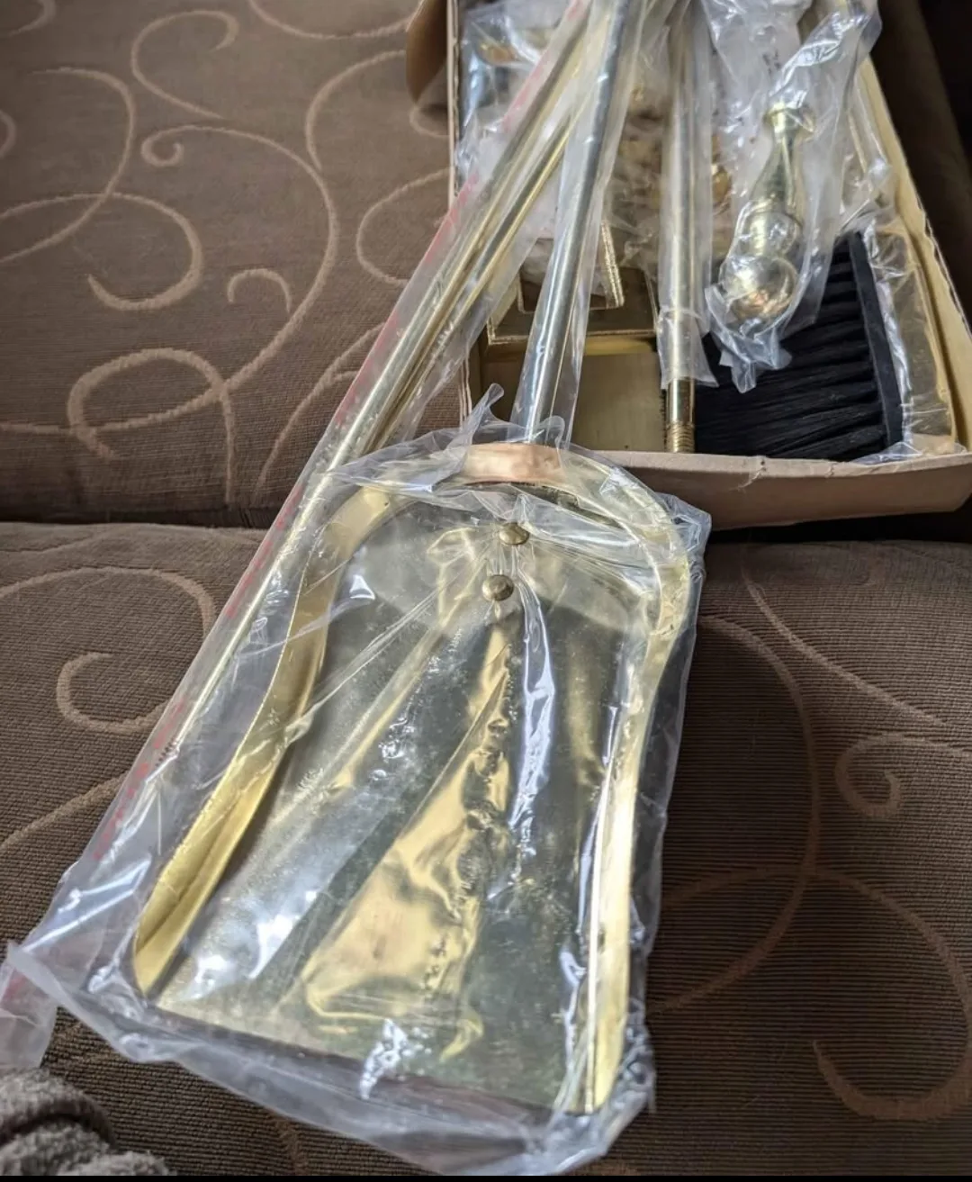 Vintage Brass Fireset - NEW, never used - Original Box thumbnail
