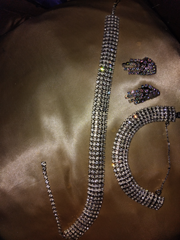 Rhinestone Jewellery Set: Necklace, Bracelet, Earrings - photo 2