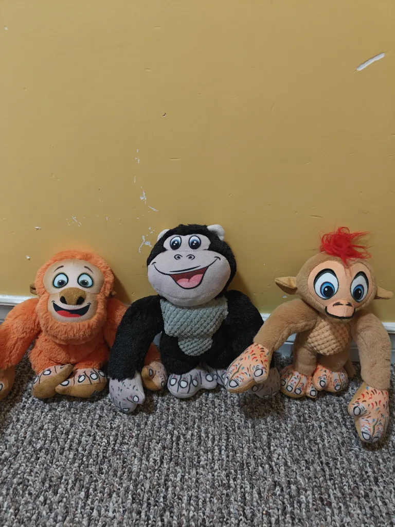 Three Plush Monkey Stuffed Animals thumbnail