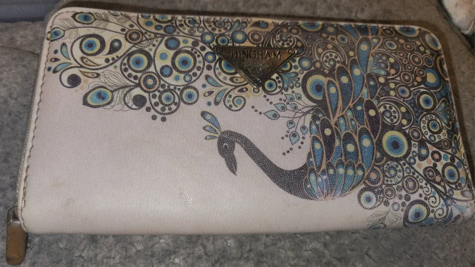 Hingham Wallet with Peacock Design thumbnail