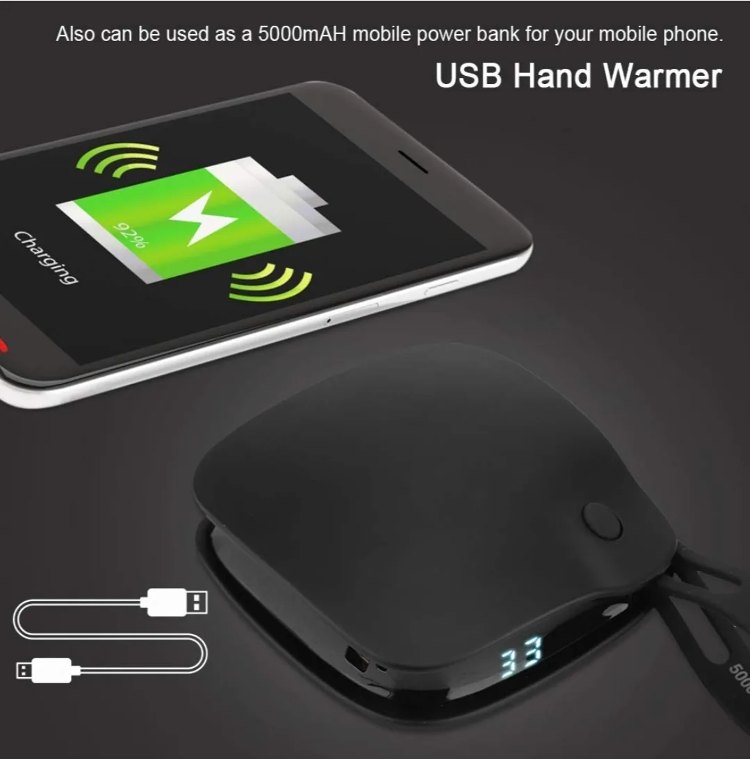 2-in-1 Hand Warmer & Power Bank 5000mAh – USB Rechargeable image indicator(4)