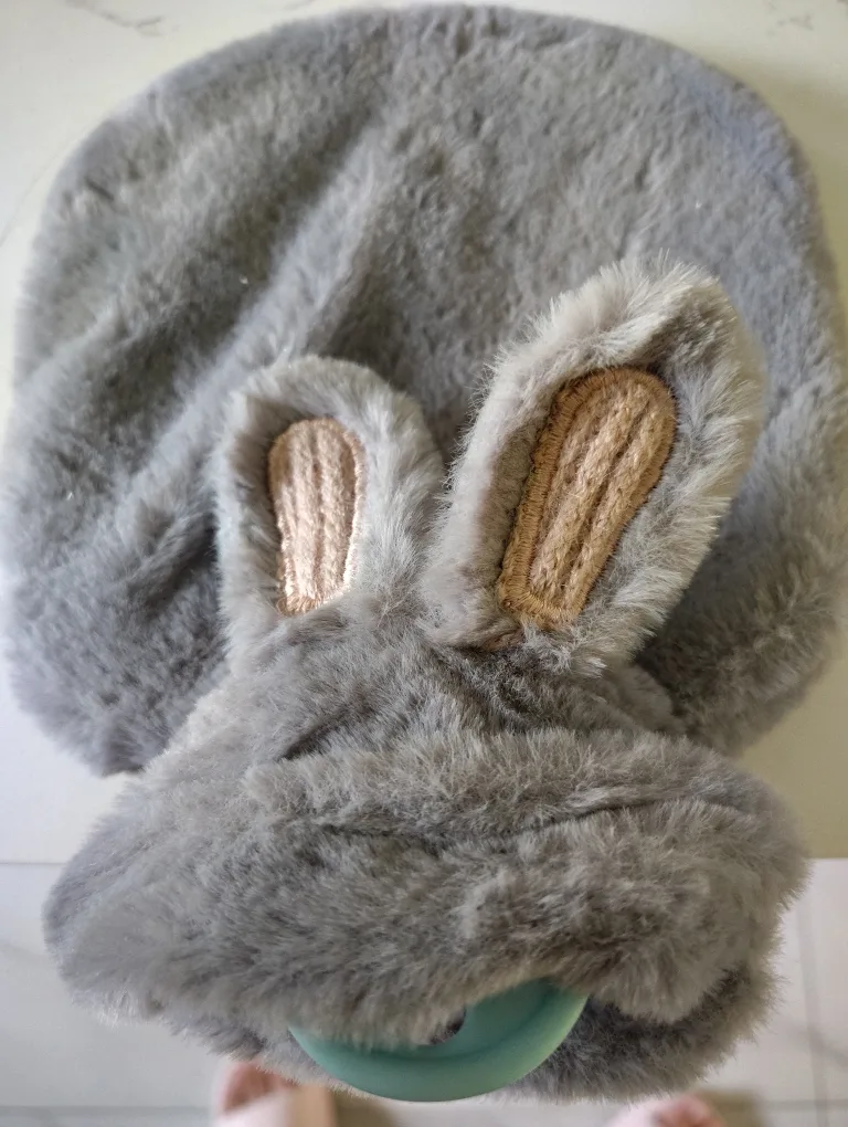 Grey Fuzzy Bunny Hot Water Bottle thumbnail
