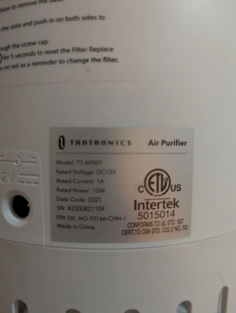 TaoTronics TT-AP001 Air Purifier image indicator(3)