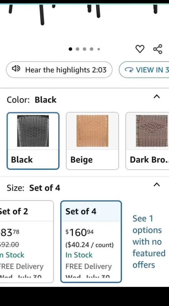 Flash Furniture Black Rattan Dining Chairs - Set of 4 image indicator(3)